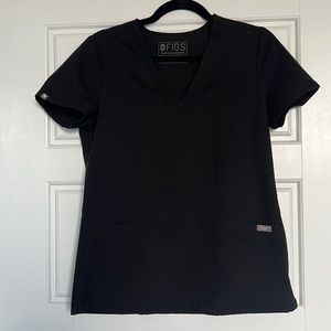 Figs XS Casma Scrub Top Black